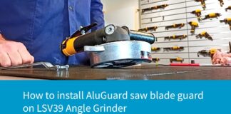 How to install AluGuard saw blade guard on LSV39 Angle Grinder