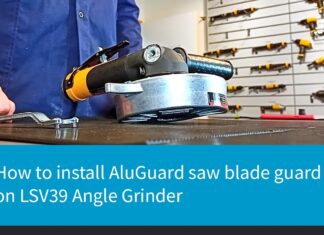 How to install AluGuard saw blade guard on LSV39 Angle Grinder