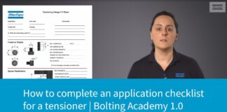 How to complete an application checklist for a tensioner | Bolting Academy 1.0