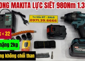 Siết chặt mọi bulong với Makita Lực Siết 980Nm – Siêu phẩm bán chạy trong ngành cơ khí
